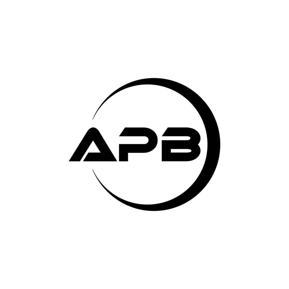 apb brev logotyp design i illustration. vektor logotyp, kalligrafi mönster för logotyp, affisch, inbjudan, etc.