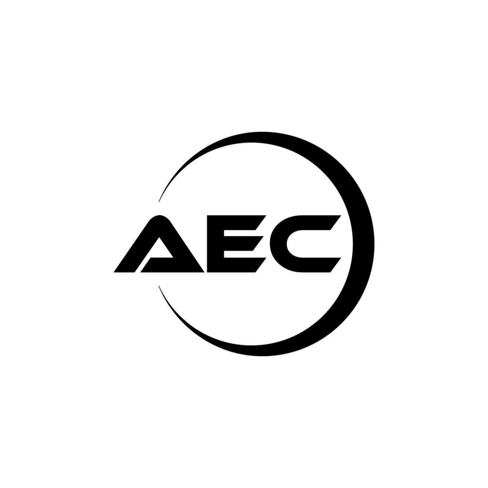 aec brev logotyp design i illustration. vektor logotyp, kalligrafi mönster för logotyp, affisch, inbjudan, etc.