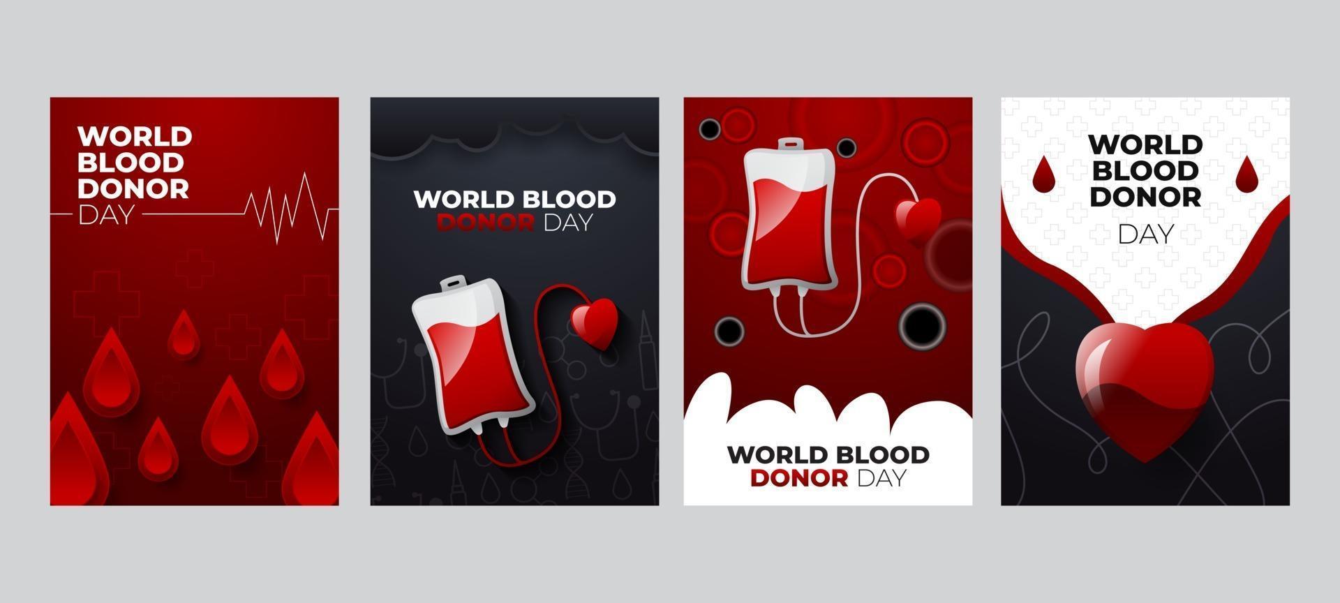 gratulationskort världens blodgivardag vektor