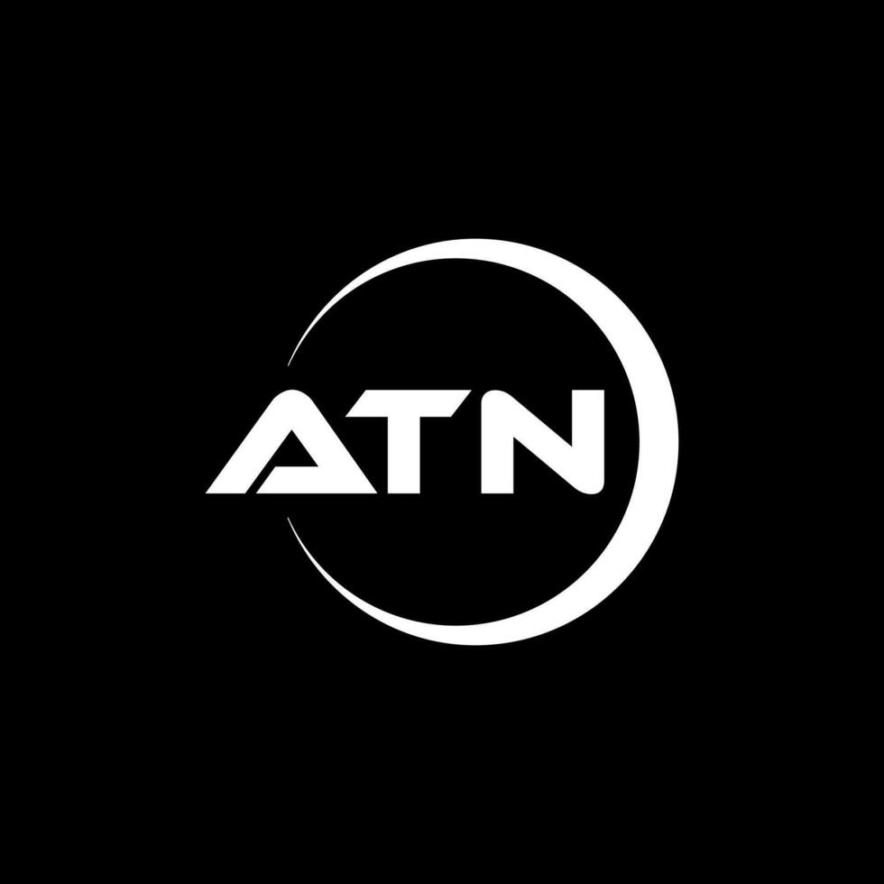 atn brev logotyp design i illustration. vektor logotyp, kalligrafi mönster för logotyp, affisch, inbjudan, etc.