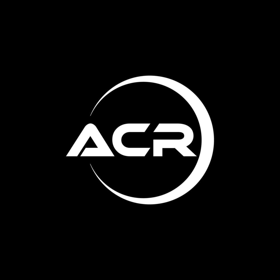 acr brev logotyp design i illustration. vektor logotyp, kalligrafi mönster för logotyp, affisch, inbjudan, etc.