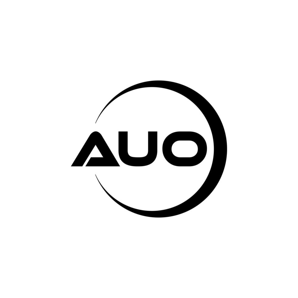 auo brev logotyp design i illustration. vektor logotyp, kalligrafi mönster för logotyp, affisch, inbjudan, etc.