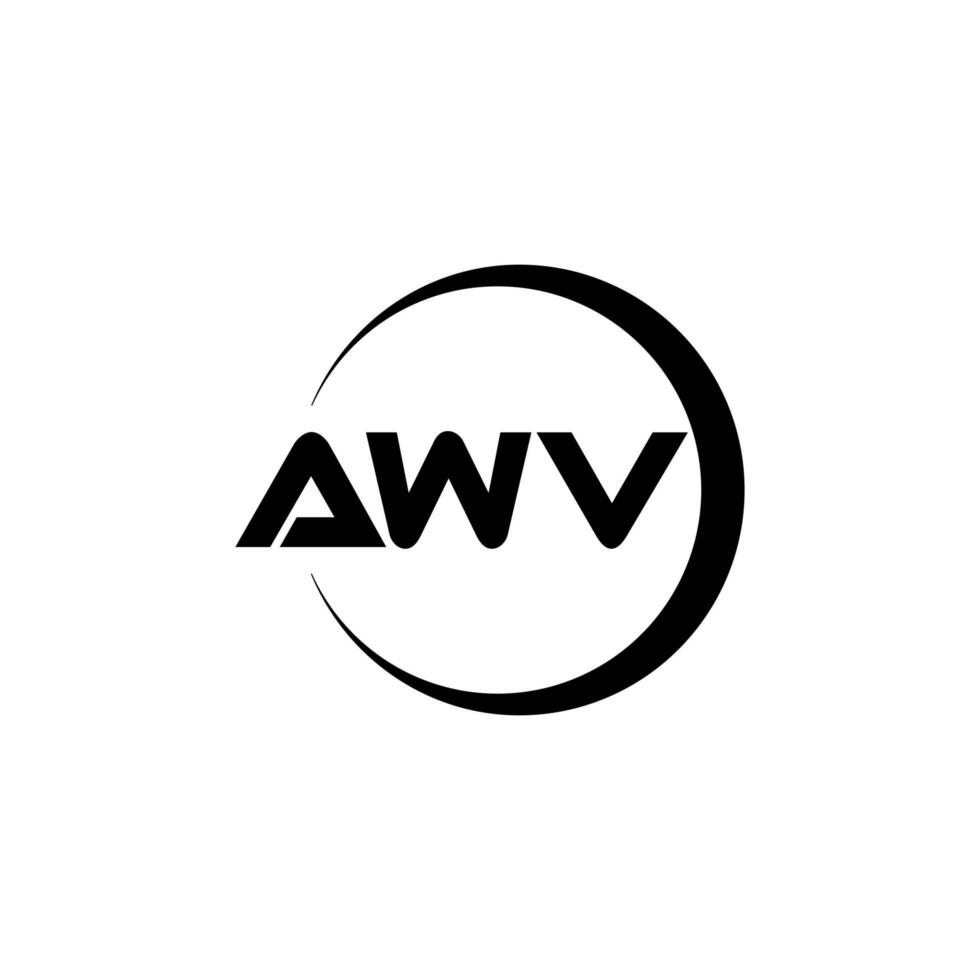 awv Brief Logo Design im Illustration. Vektor Logo, Kalligraphie Designs zum Logo, Poster, Einladung, usw.