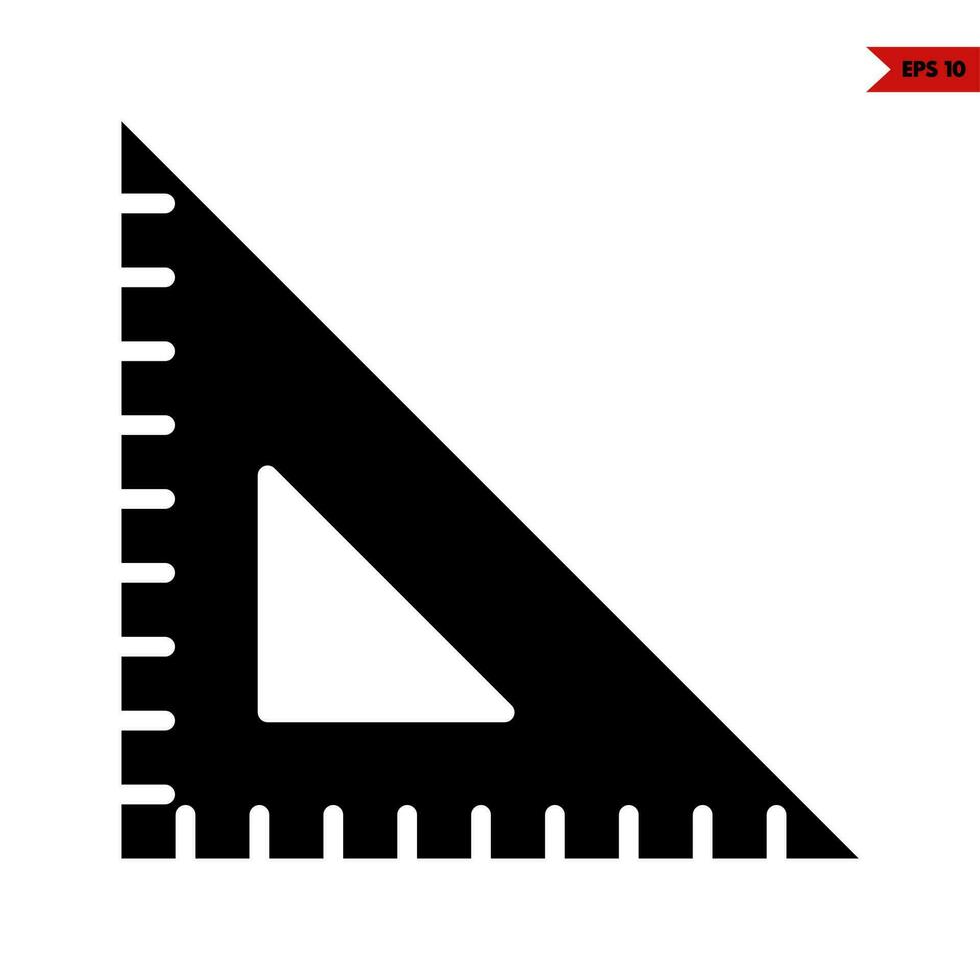 triangel linjal glyf ikon vektor