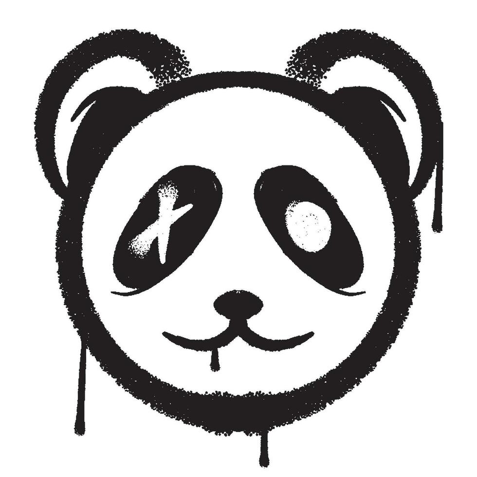 Vektor Graffiti sprühen Farbe Panda Charakter isoliert Vektor Illustration