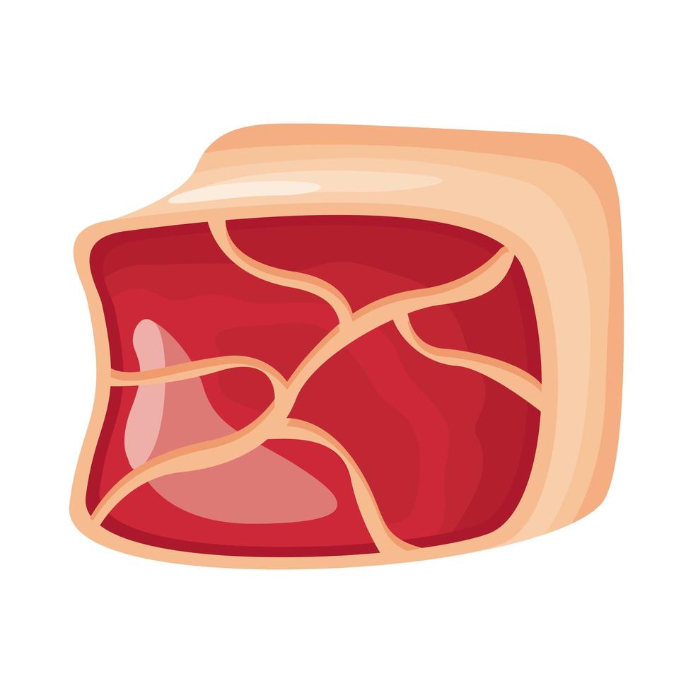 Fleischschnitt detaillierte Stilikone vektor