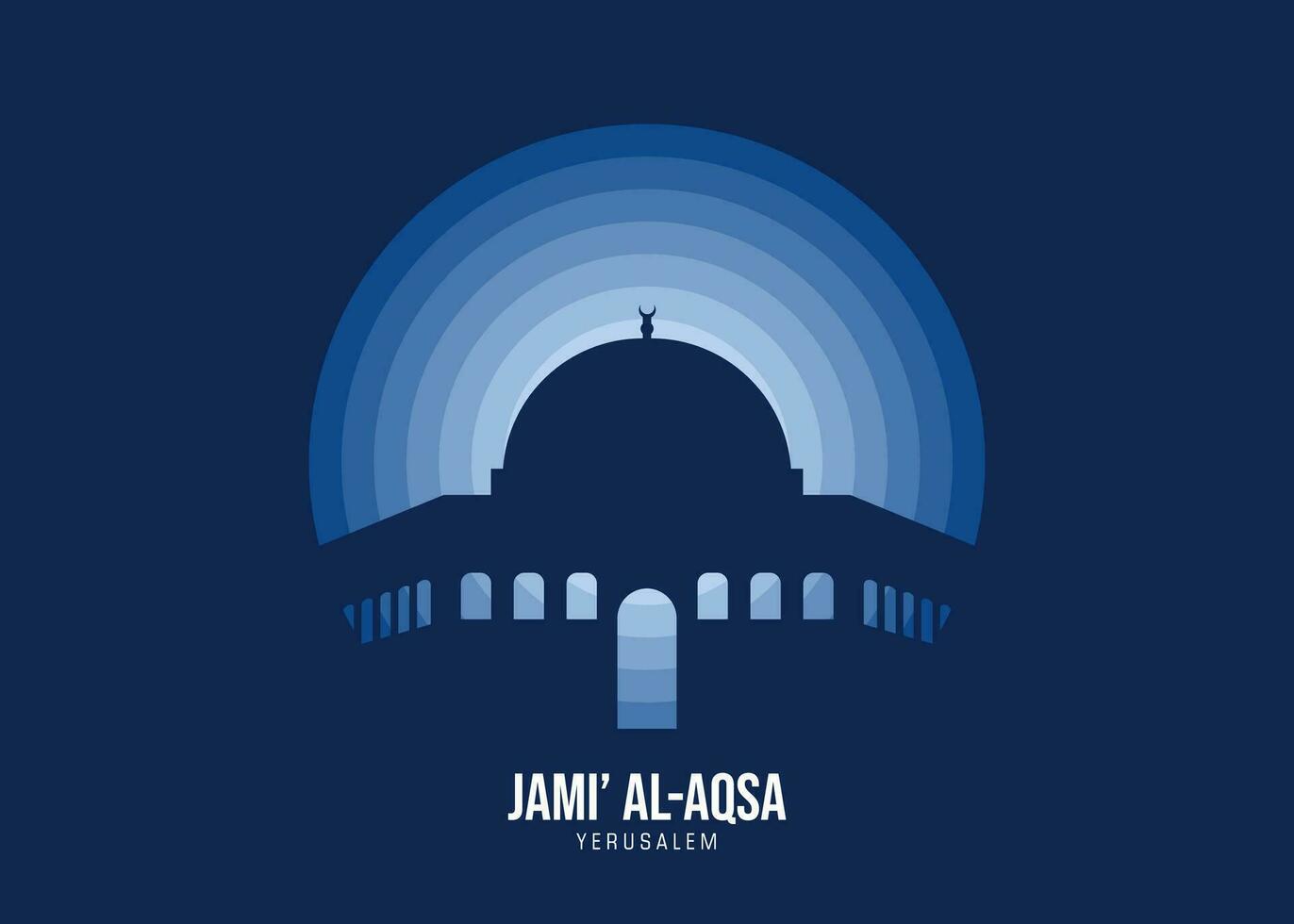 jami' al aqsa. månsken illustration av känd historisk, de Färg tona av de ljus är baserad på de officiell flagga vektor eps 10.