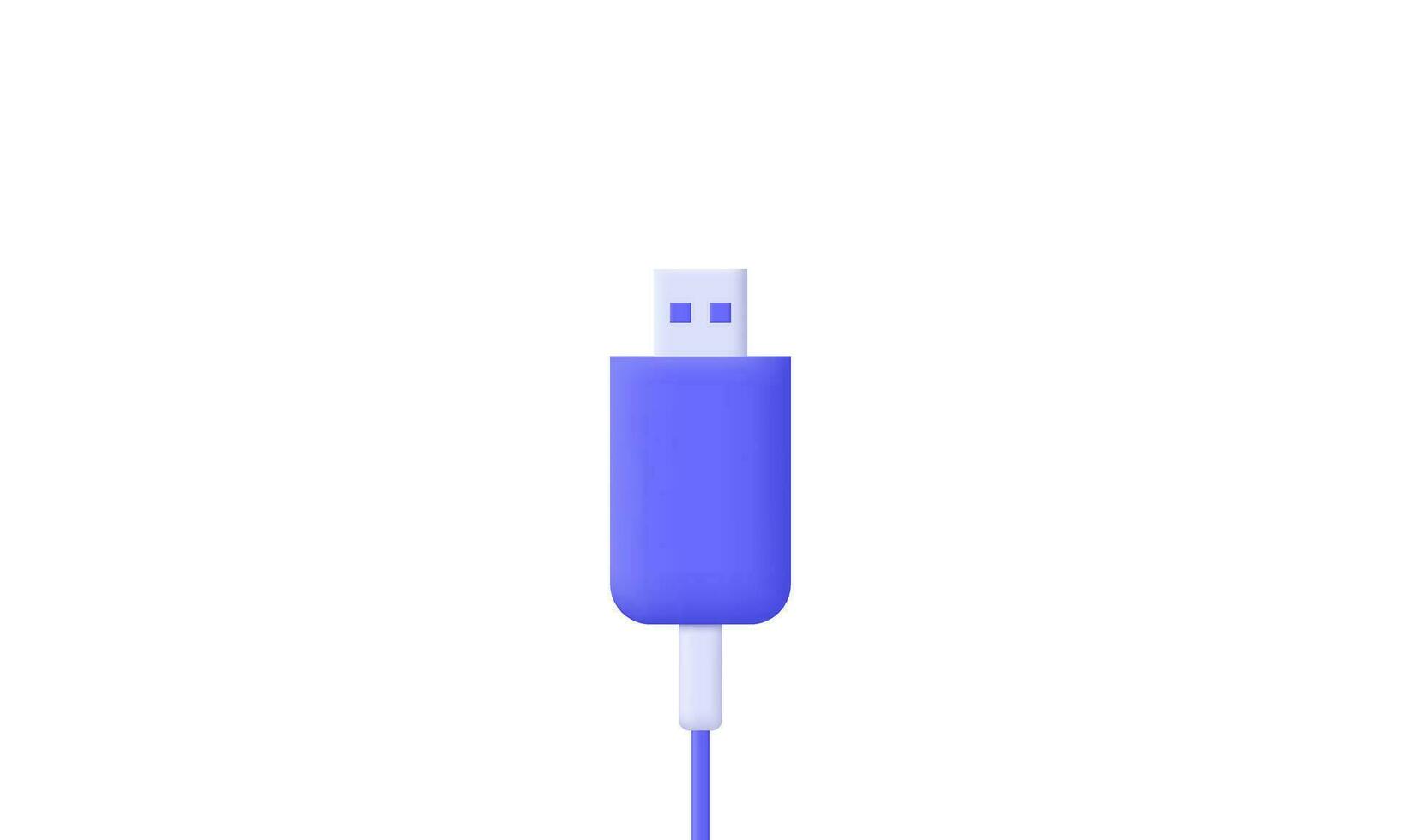 Illustration lila USB 3d Vektor Symbol modern Symbole isoliert auf Hintergrund