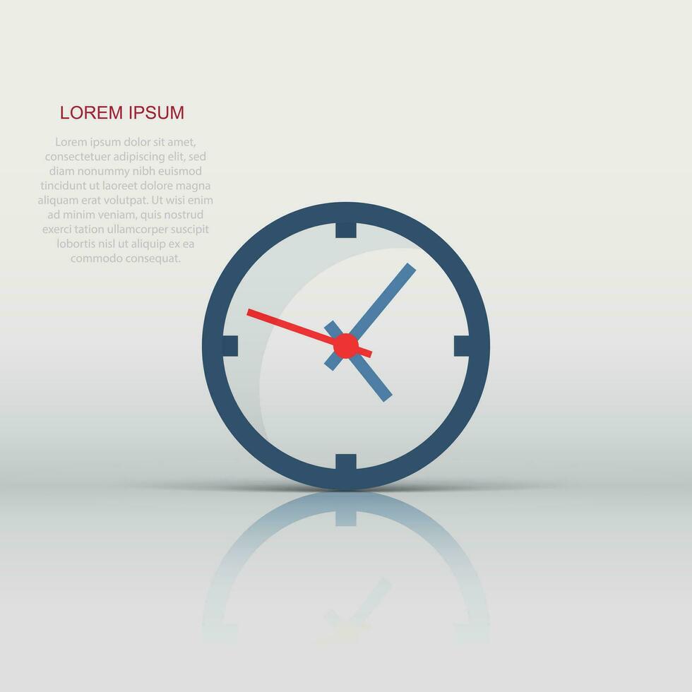 klocka tecken ikon i platt stil. tid förvaltning vektor illustration på vit isolerat bakgrund. timer företag begrepp.