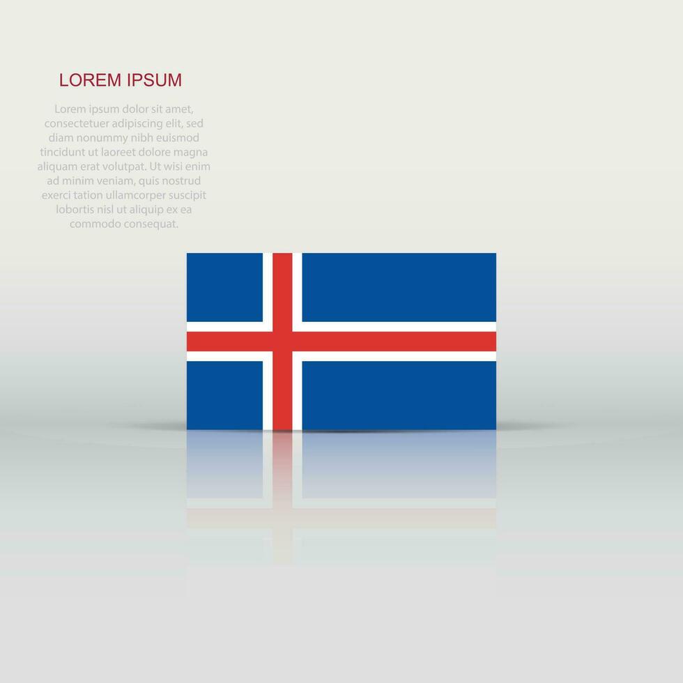 Island Flagge Symbol im eben Stil. National Zeichen Vektor Illustration. politisch Geschäft Konzept.