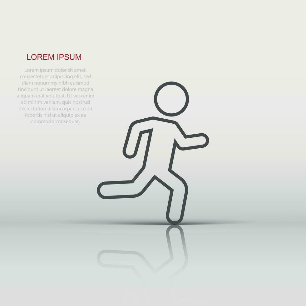 Laufen Menschen Zeichen Symbol im eben Stil. Lauf Silhouette Vektor Illustration auf Weiß isoliert Hintergrund. Bewegung Joggen Geschäft Konzept.