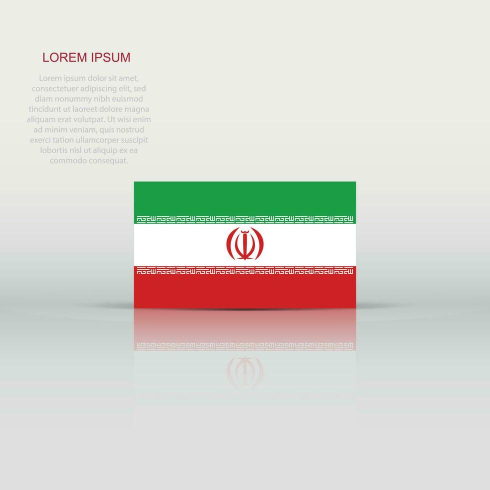 iran flagga ikon i platt stil. nationell tecken vektor illustration. klok företag begrepp.