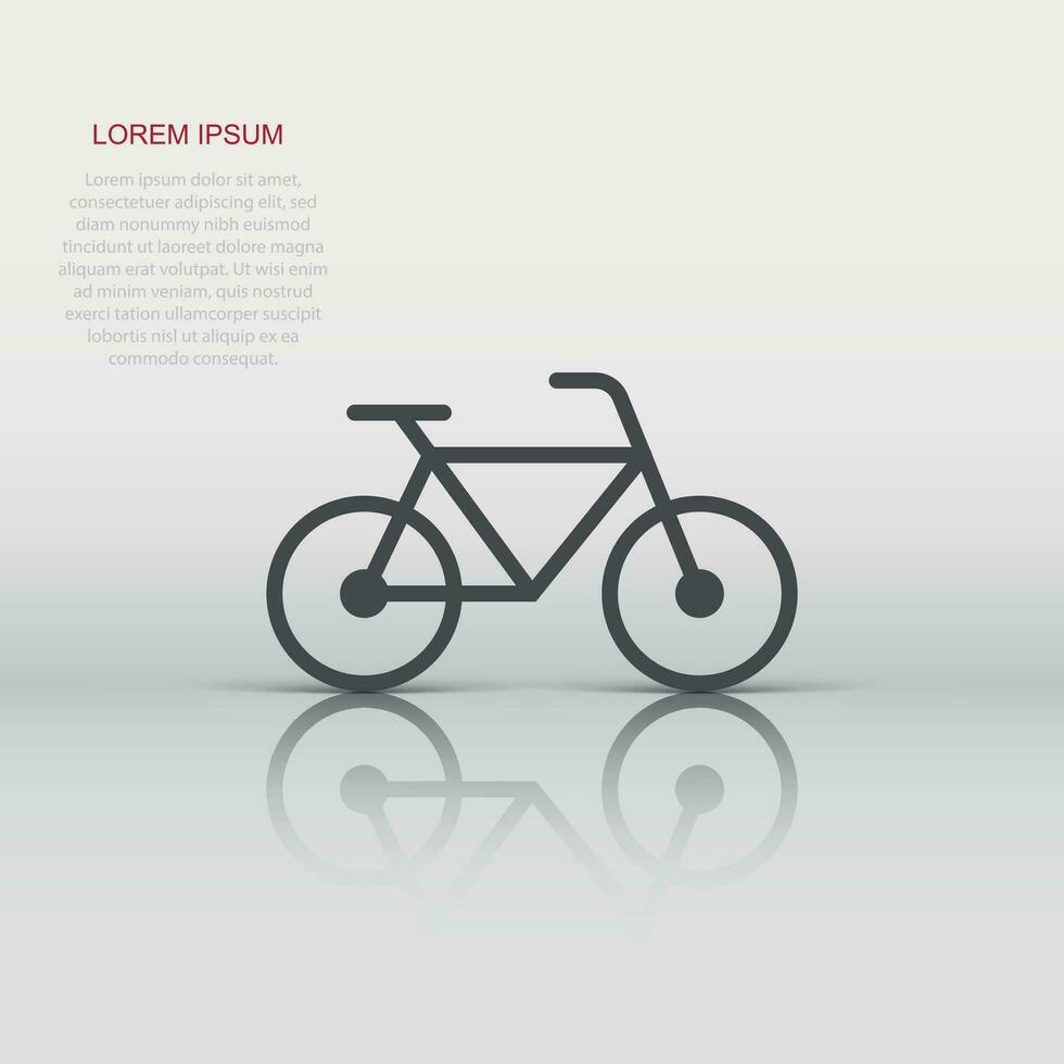 Fahrrad Zeichen Symbol im eben Stil. Fahrrad Vektor Illustration auf Weiß isoliert Hintergrund. Radfahren Geschäft Konzept.