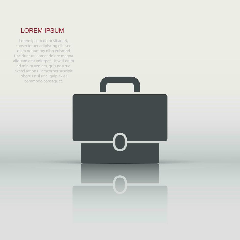 portfölj tecken ikon i platt stil. resväska vektor illustration på vit isolerat bakgrund. bagage företag begrepp.