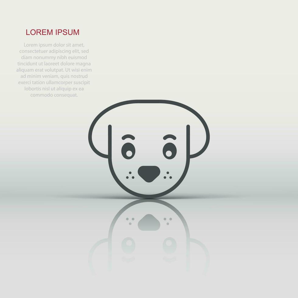 hund huvud ikon i platt stil. söt sällskapsdjur vektor illustration på vit isolerat bakgrund. djur- företag begrepp.
