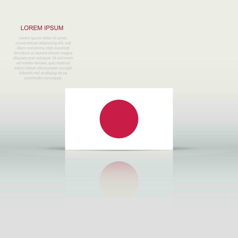 Japan Flagge Symbol im eben Stil. National Zeichen Vektor Illustration. politisch Geschäft Konzept.