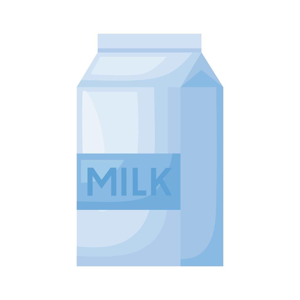 mjölkbox hälsosam frukost detaljerad stilikon vektor