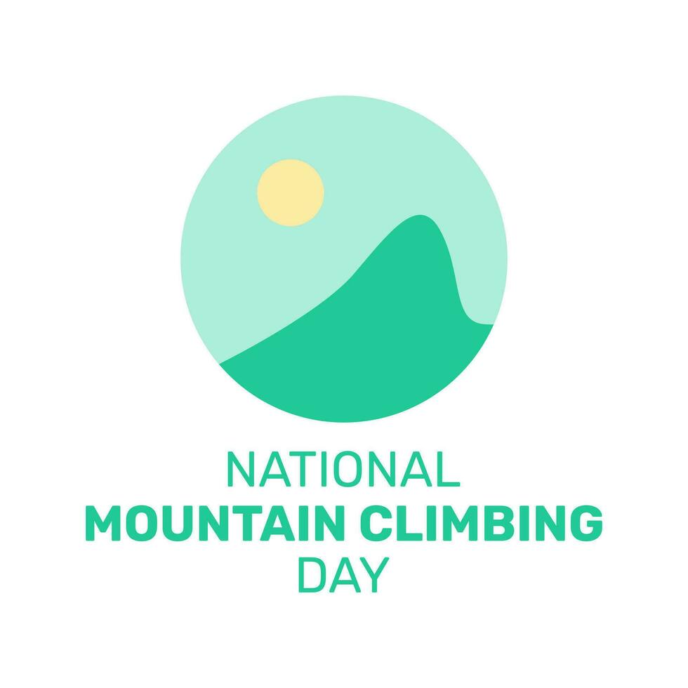 nationell berg klättrande dag med berg och Sol ikon i platt design vektor