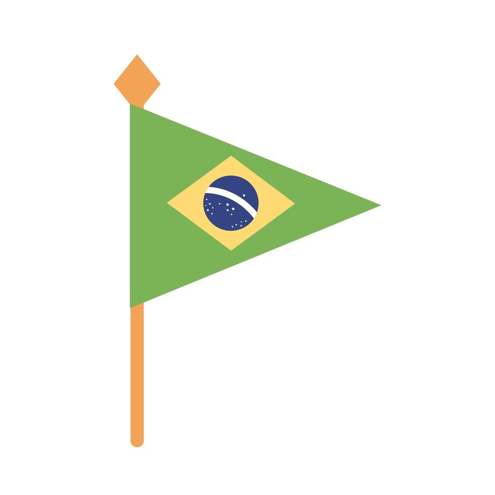 Brasilien-Flagge in der flachen Stilikone der Stange vektor