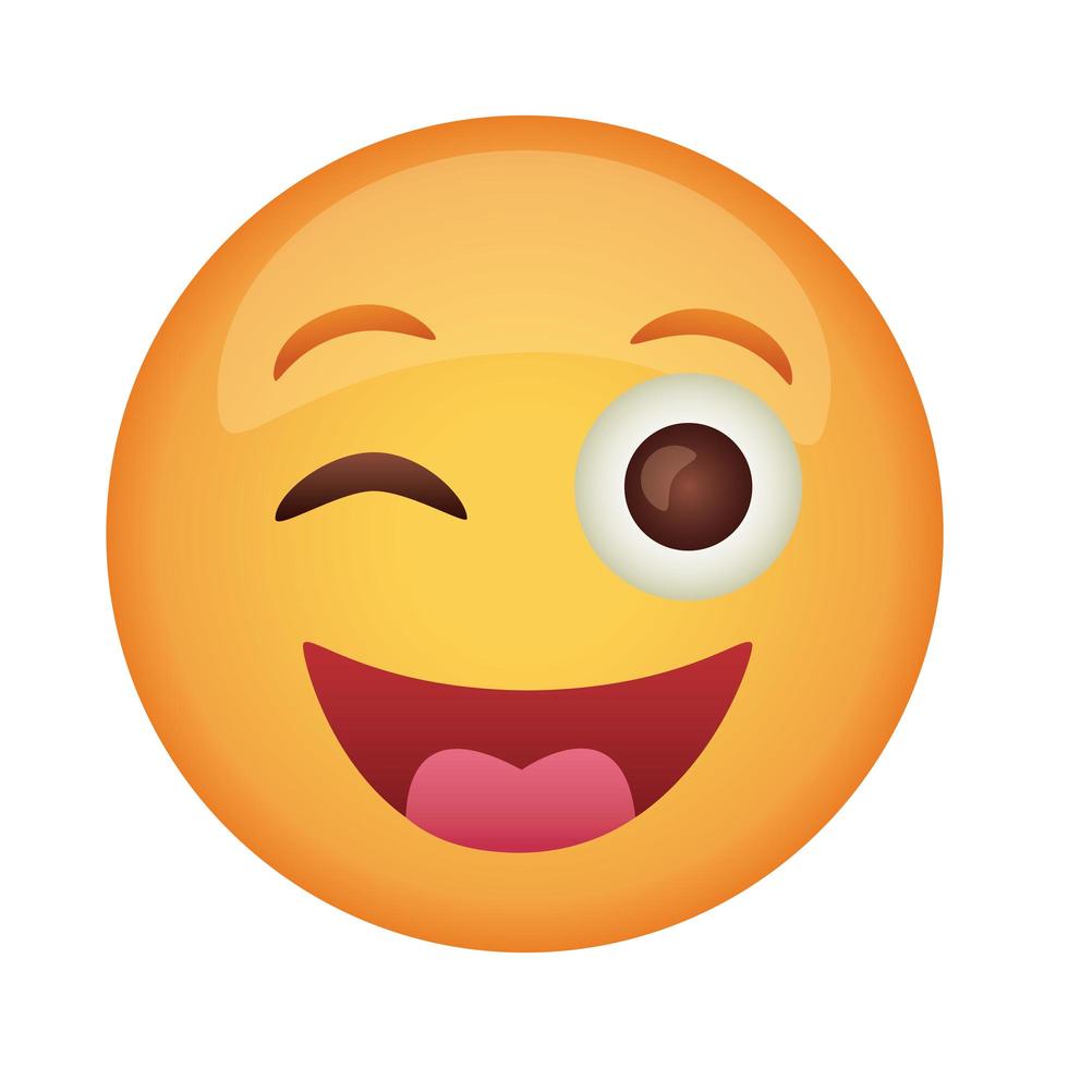 glückliche Emoji Gesicht klassische flache Stilikone vektor