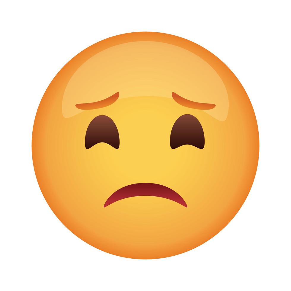 traurige Emoji Gesicht klassische flache Stilikone vektor