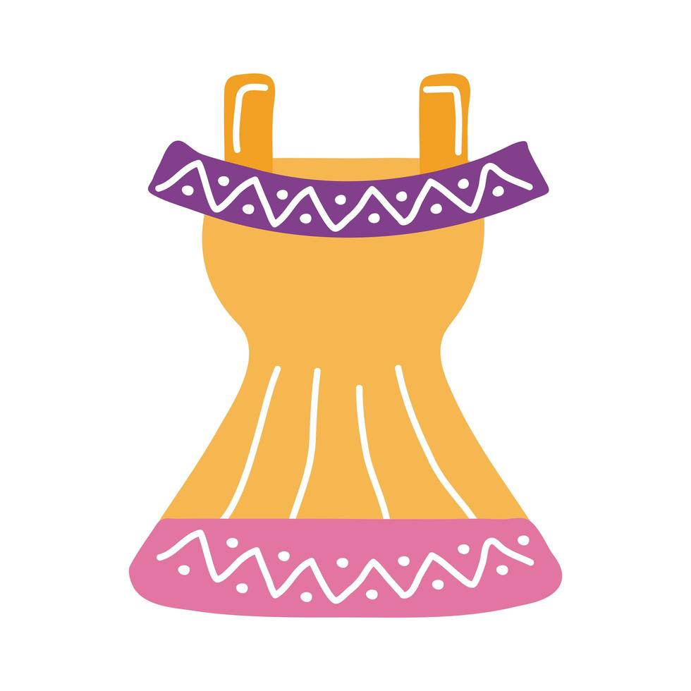 mexikansk kultur kvinnlig kostym platt stilikon vektor