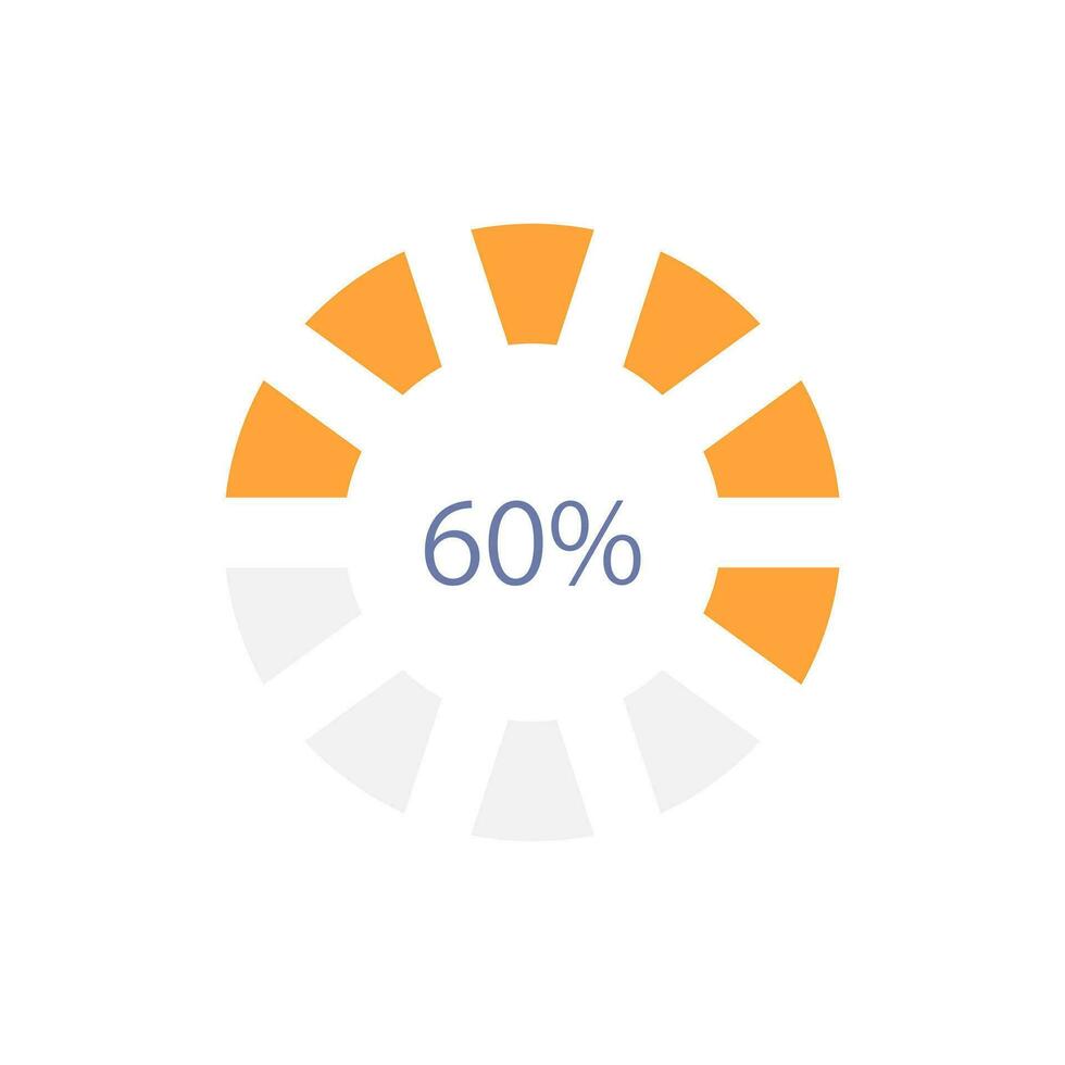 Lader Bar Infografik Diagramm Design Vorlage. kreisförmig Fortschritt Rad. Mehr als Hälfte. editierbar Ring Infochart mit Performance eben. visuell Daten Präsentation vektor