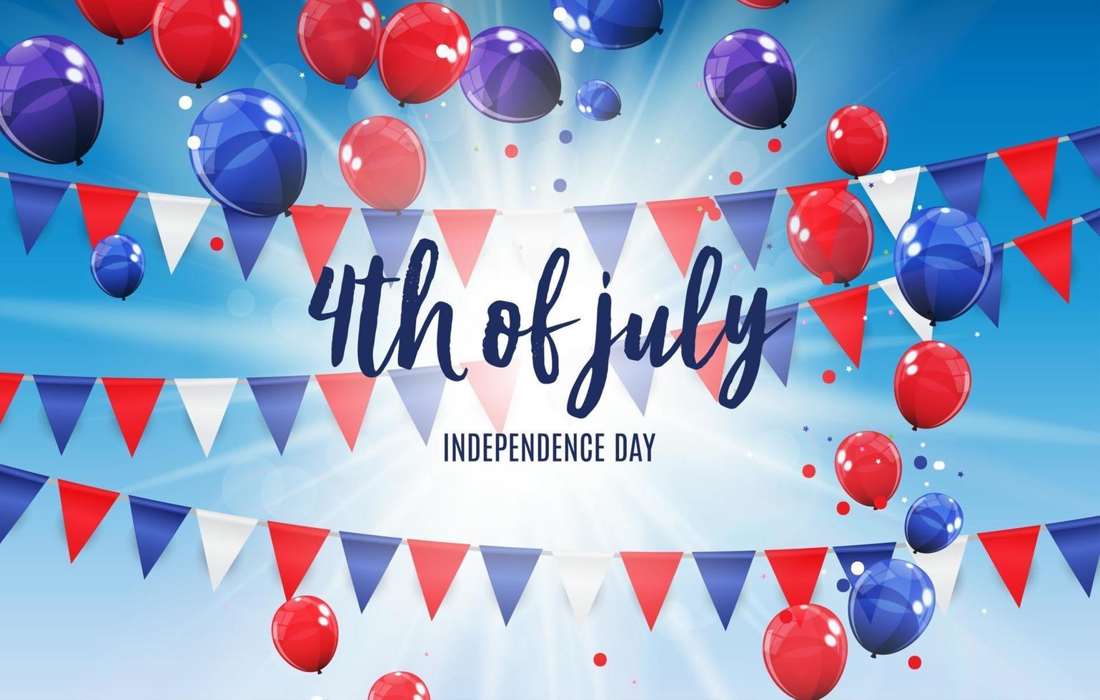 Juli, 4 Unabhängigkeitstag in den USA Hintergrund. kann als Banner oder Poster verwendet werden. vektor