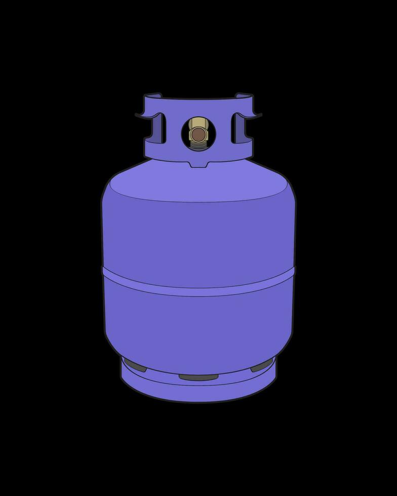 industriell Gas Zylinder Vektor. Vektor von industriell Gas Zylinder Symbol Design isoliert auf schwarz Hintergrund.