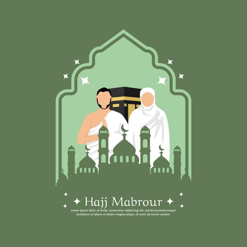 hajj mabrour Jahreszeit und eid al adha islamisch Kunstwerk Vorlage Design vektor