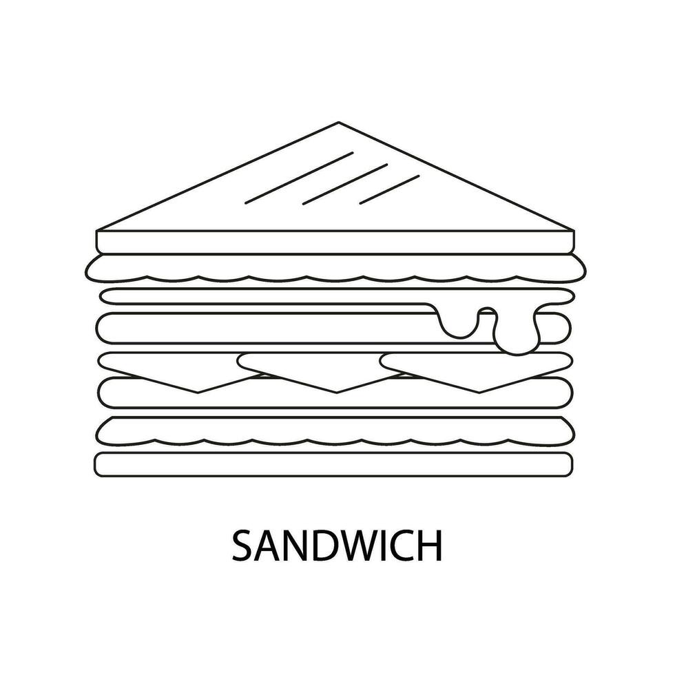 Sandwich Netz Symbole schnell Essen im Linie Stil. schnell Essen Vektor Illustration.