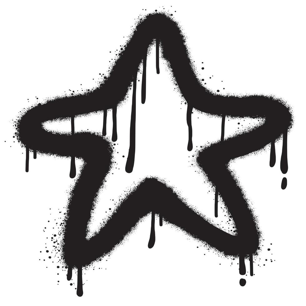 sprühen gemalt Graffiti Star Symbol isoliert auf Weiß Hintergrund. Vektor Illustration. eps 10.