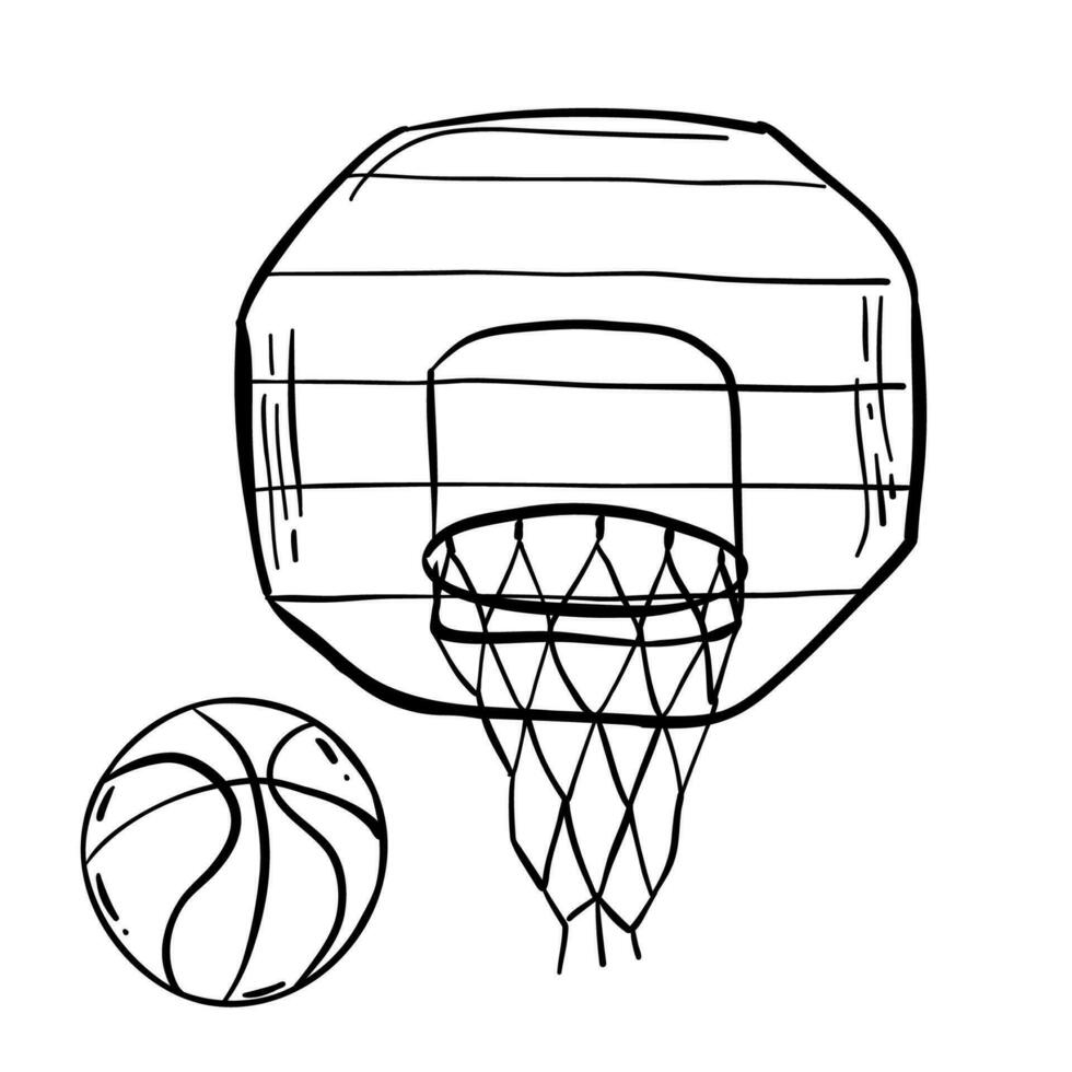 basketboll netto med ryggstöd är ett illustration av en komplex basketboll netto Inklusive de basketboll ryggstöd vektor