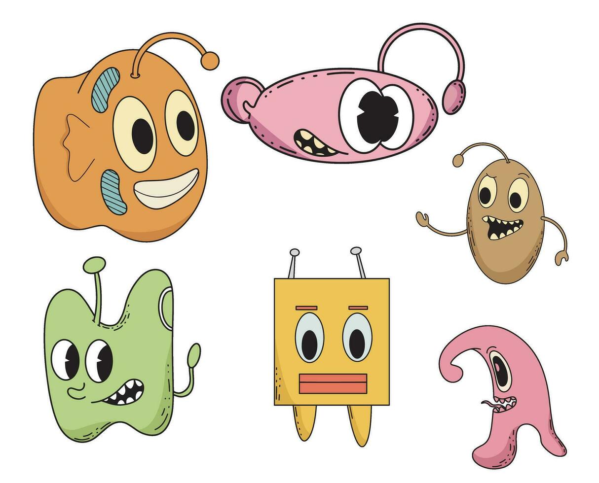 süß und kawaii Monster- Kinder unheimlich komisch Baby Charakter eben vektor