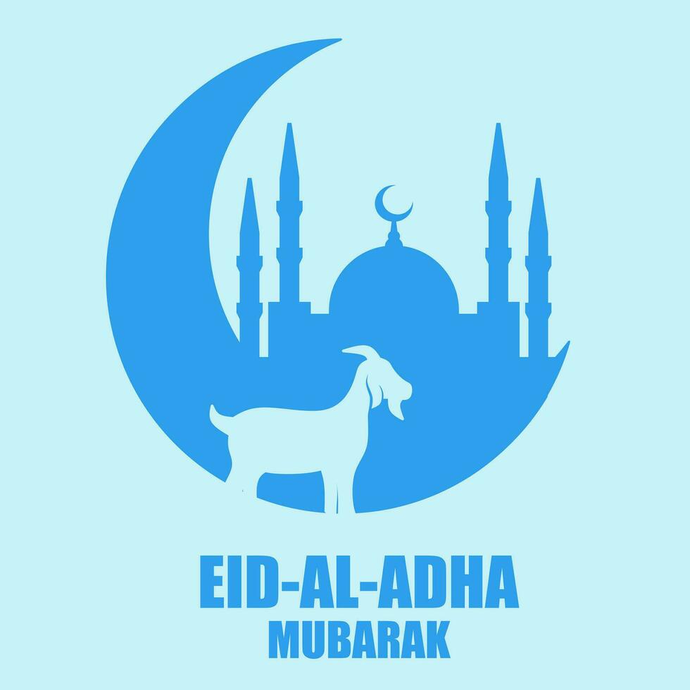 eid al adha Vektor Illustration zum Islam Kultur. Qurban Design von Ziege und Moschee zum eid al adha Mubarak. islamisch Design von Qurban zum al adha Veranstaltung Feier im Muslim Kultur und Islam Religion