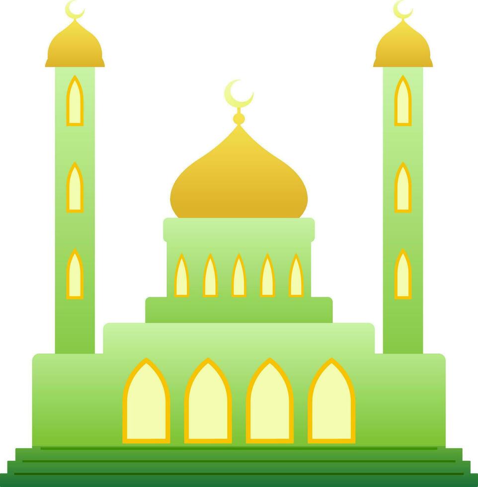 Moschee Vektor Illustration. glänzend Moschee Symbol zum Zeichen und Symbol von Muslim Anbetung Ort. Moschee Gradient Symbol von Islam Religion und Muslim Glaube. Platz von Muslim zu beten