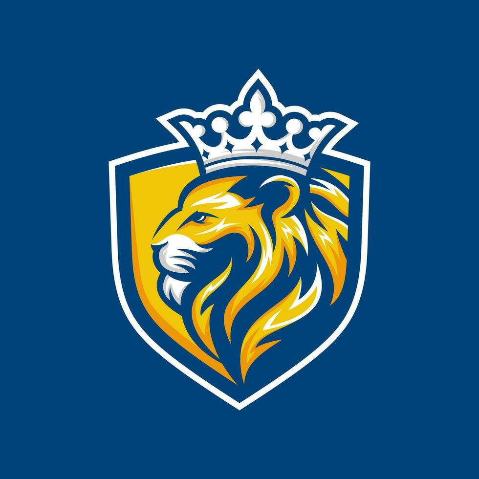lejon maskot logotyp design illustration för sport eller e-sport team vektor