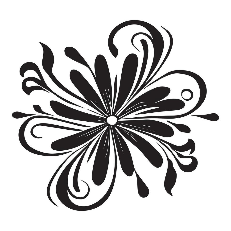 Blumen- Blume Design Vektor Illustration schwarz Farbe