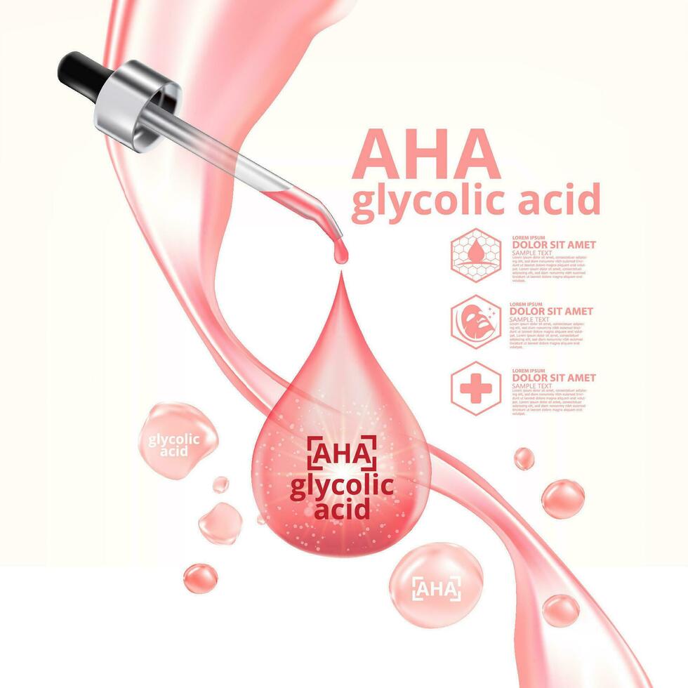 Glykolsäure Acid Serum Haut Pflege kosmetisch vektor