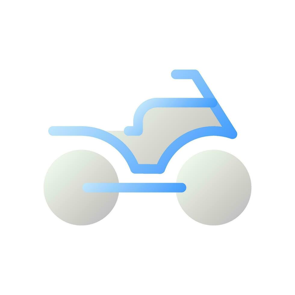 Motorrad eben Gradient zweifarbig ui Symbol. Motorrad Transport. Navigation. Reiten motorisiert Fahrzeug. einfach gefüllt Piktogramm. gui, ux Design zum Handy, Mobiltelefon Anwendung. Vektor isoliert rgb Illustration