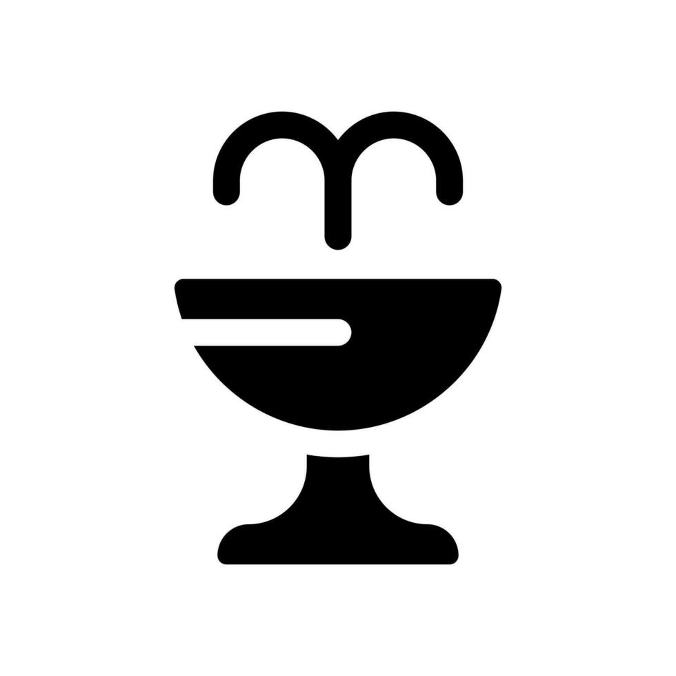 Öffentlichkeit Wasser Brunnen schwarz Glyphe ui Symbol. Trinken Quelle. Geographisches Positionierungs System Navigation. Benutzer Schnittstelle Design. Silhouette Symbol auf Weiß Raum. solide Piktogramm zum Netz, Handy, Mobiltelefon. isoliert Vektor Illustration