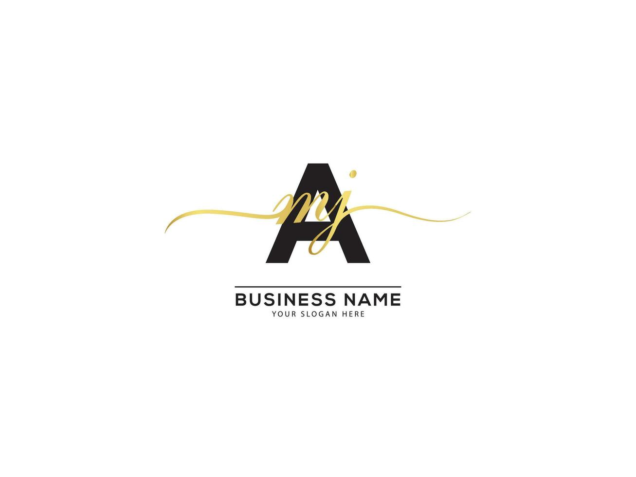 Monogramm Unterschrift Briefe amj Logo Design Vektor Symbol