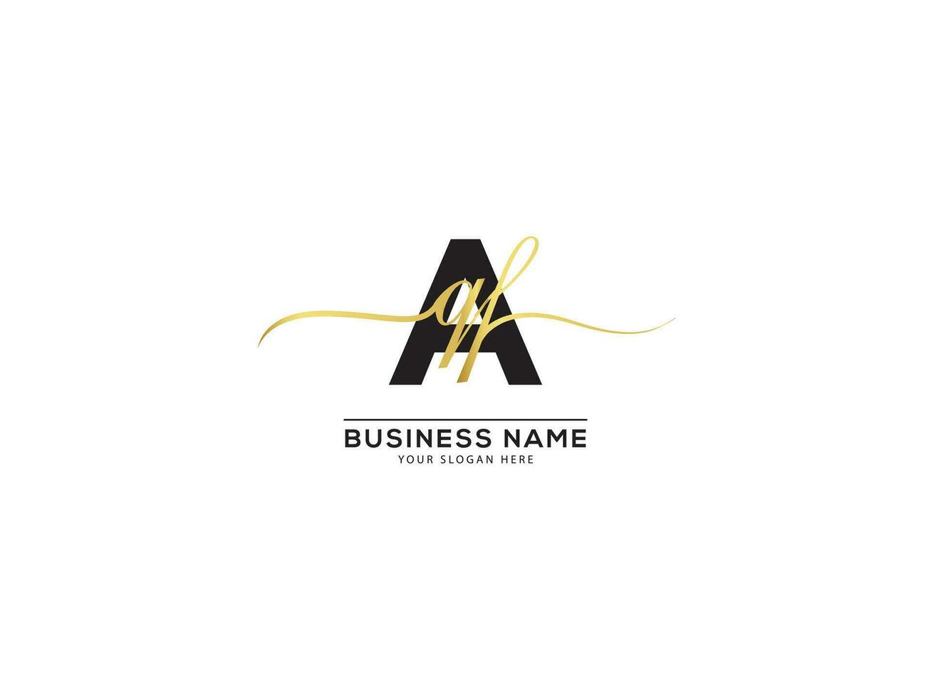 Unterschrift Brief aqf Logo Design zum Luxus Geschäft vektor