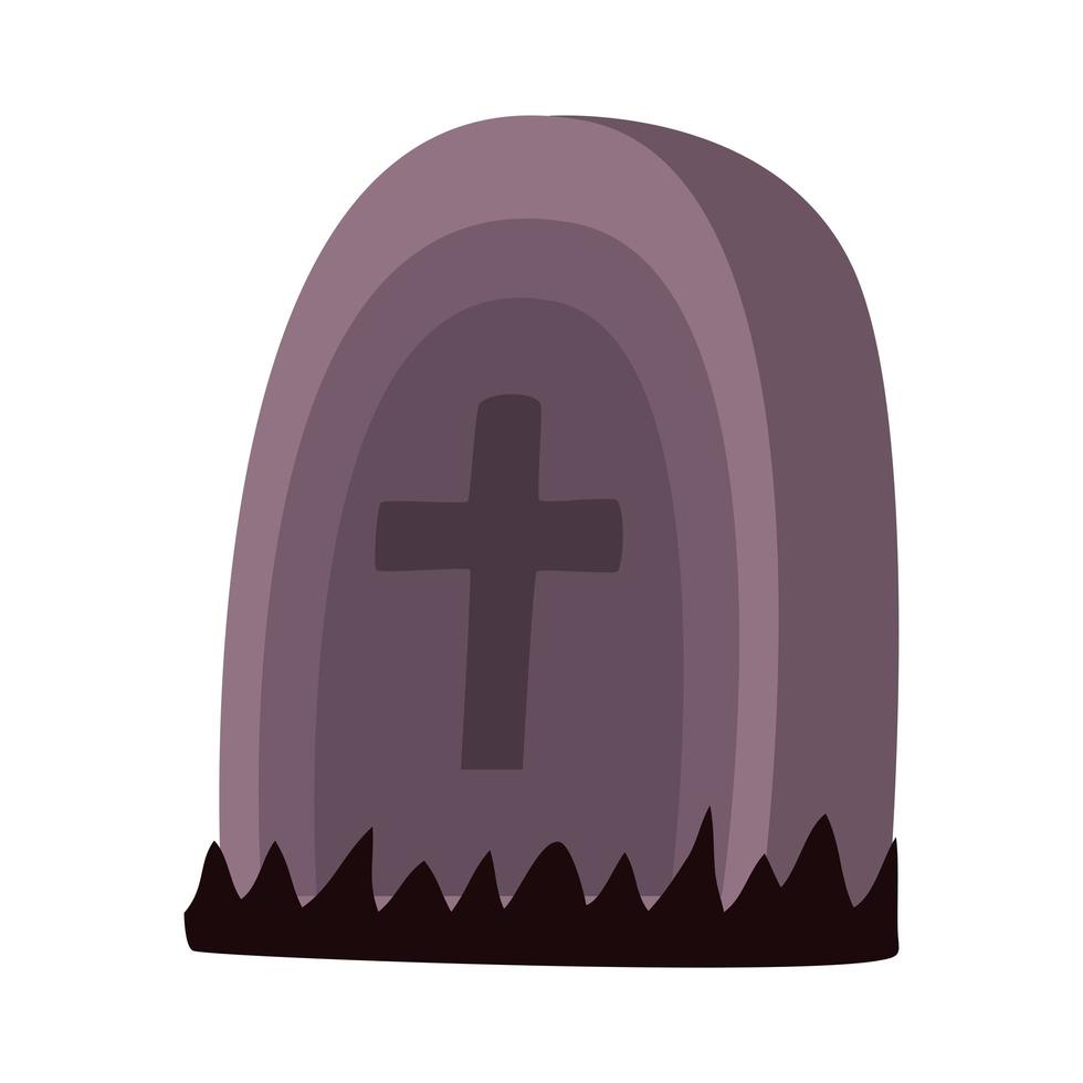 Friedhof Grab Friedhof Halloween-Szene vektor