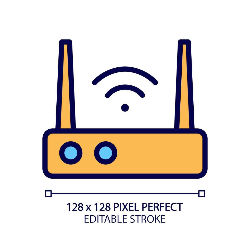 internet pixel perfekt rgb Färg ikon. hotspot. trådlös förbindelse. cyberrymden tillgång. offentlig verktyg. elektronisk apparat. isolerat vektor illustration. enkel fylld linje teckning. redigerbar stroke