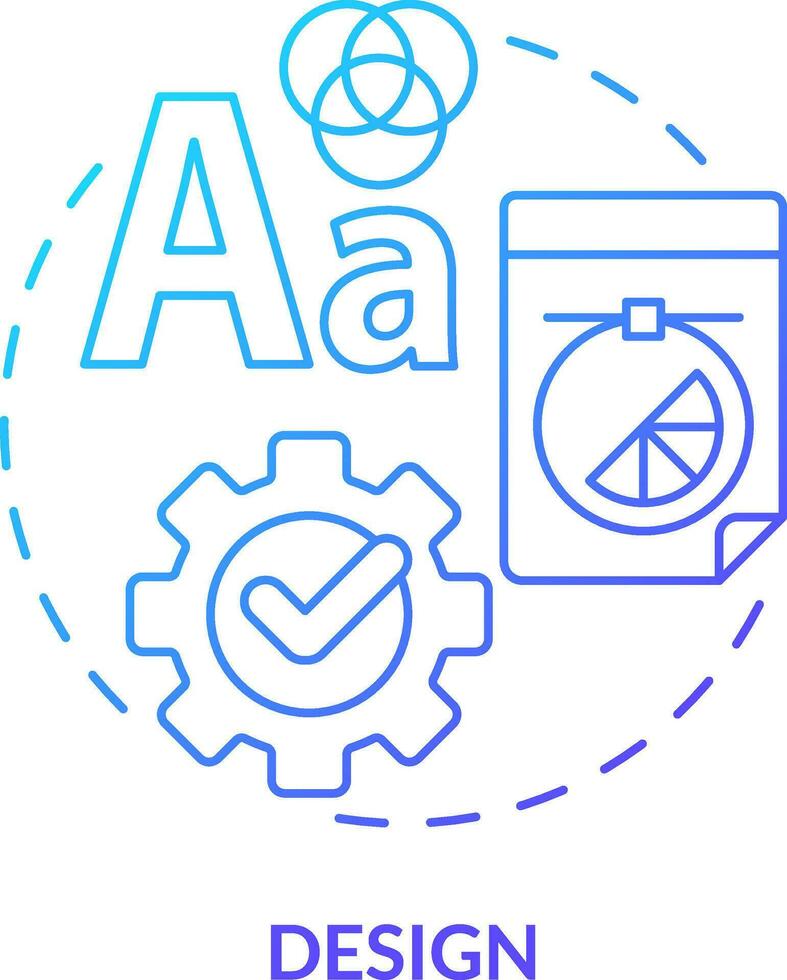 design blå lutning begrepp ikon. personlig utveckling abstrakt aning tunn linje illustration. visuell innehåll. grafisk designer Kompetens. isolerat översikt teckning vektor