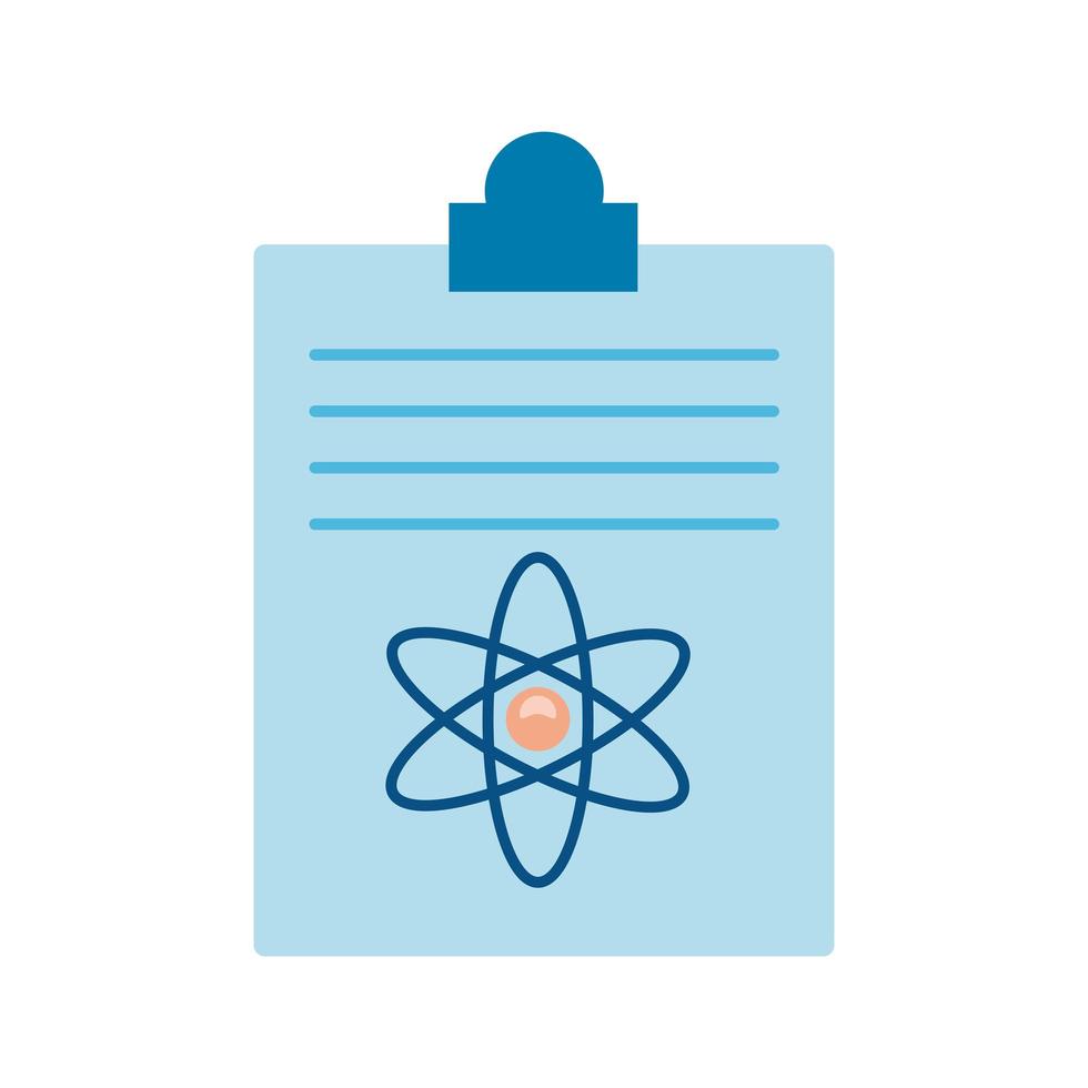 checklista medicinsk beställning med atommolekyl platt stilikon vektor