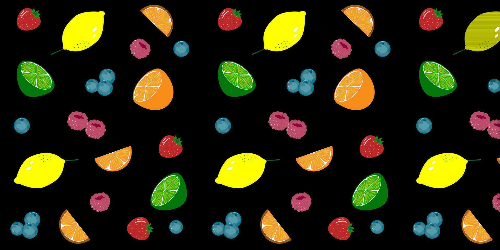 sömlös vektor mönster. ljus tropisk citrus- frukt bär. eps10 vektor.