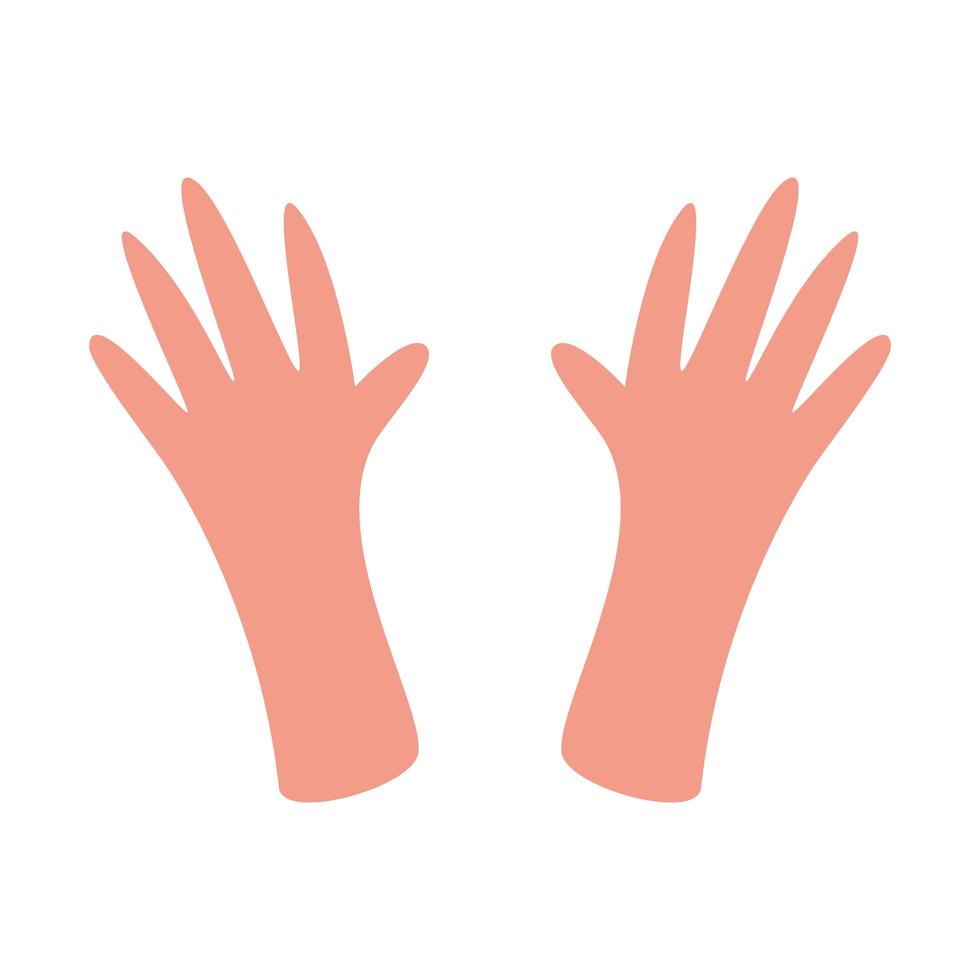 Hände menschliche isolierte Stilikone vektor