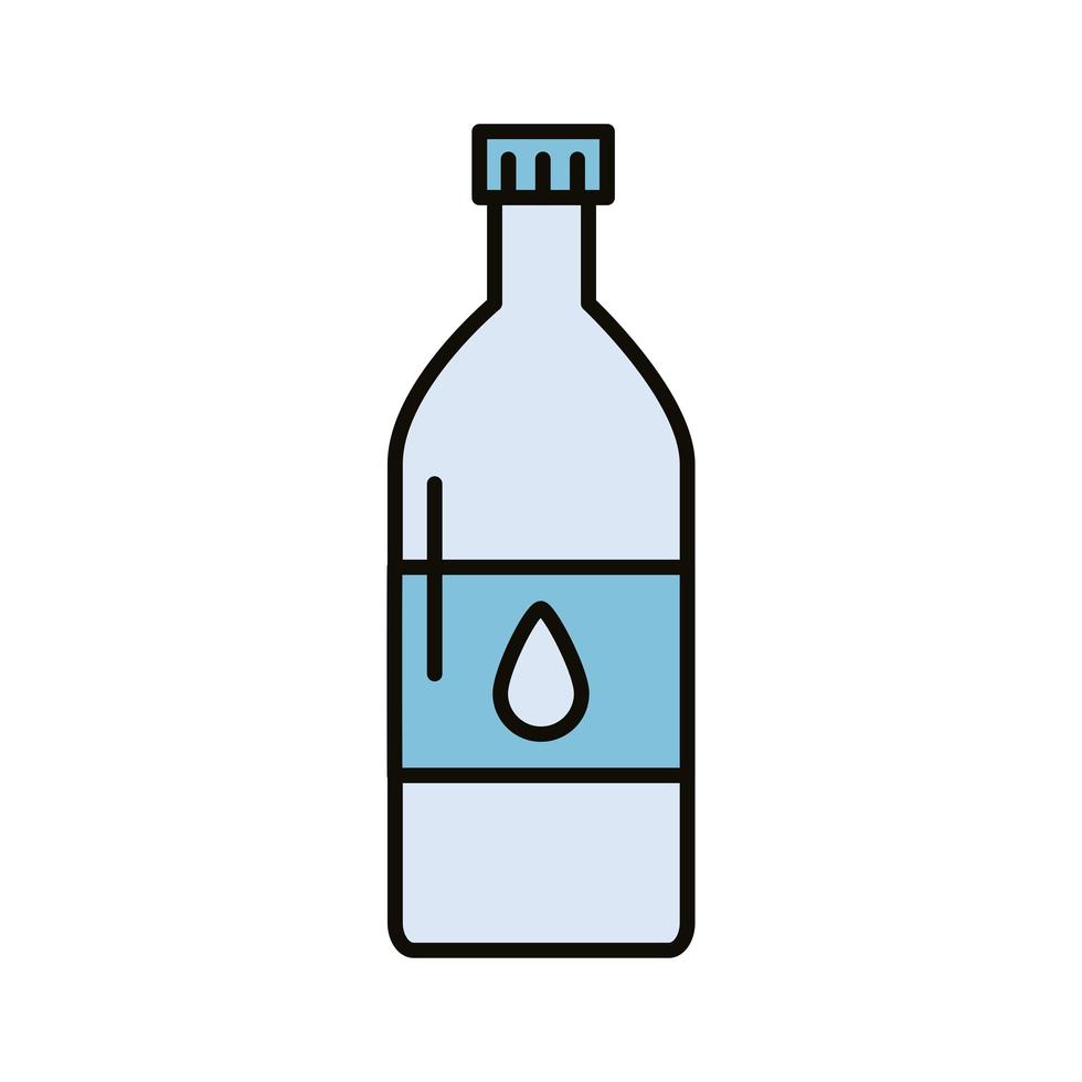 Getränkewasserflasche mit Drop-Line und Füllsymbol vektor